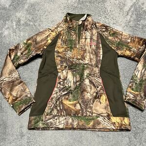 Under Armour Fleece Womens Medium Realtree Camouflage Quarter Zip Sweatshirt